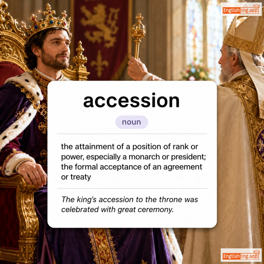 accession definition card — visual illustration of the meaning