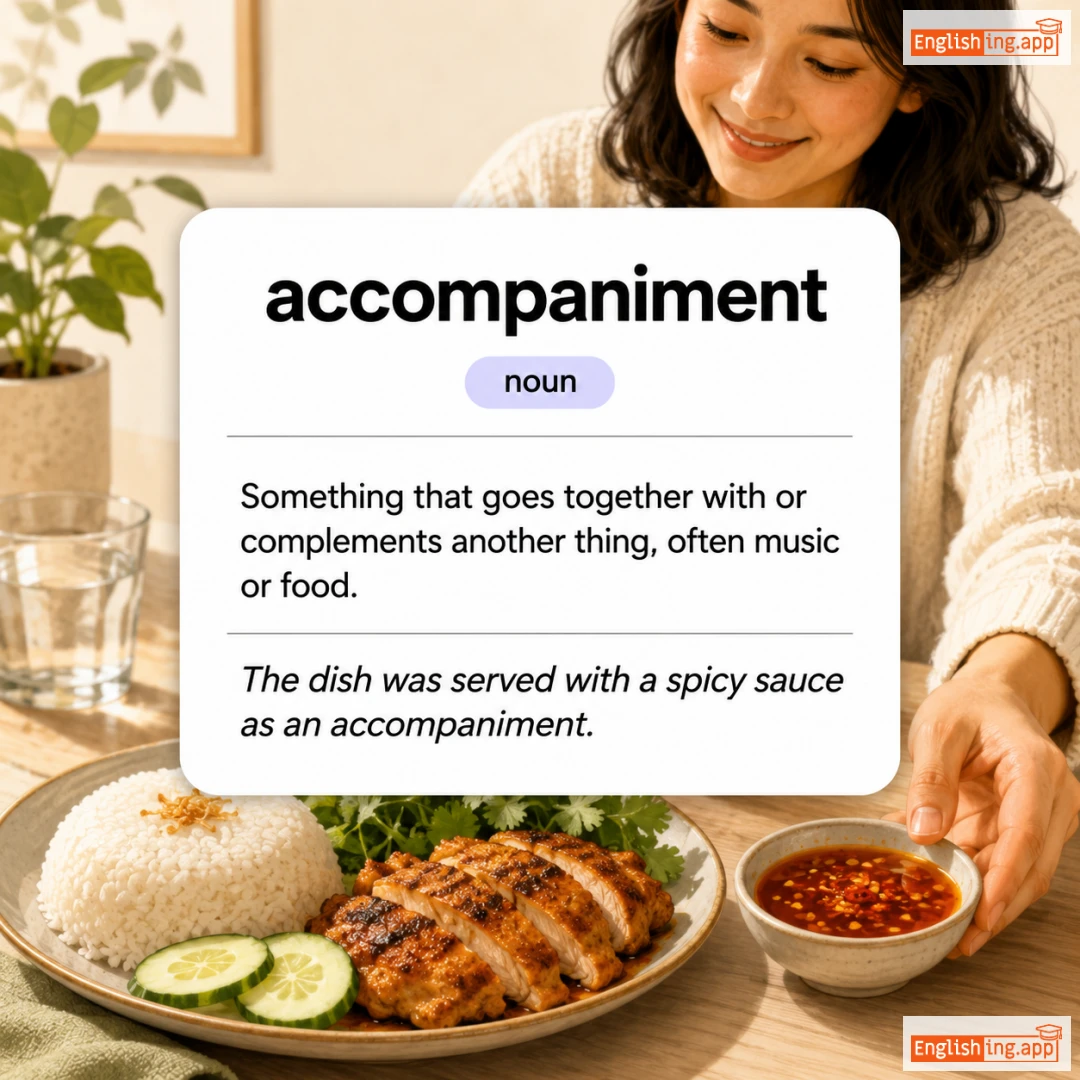 accompaniment definition card — visual illustration of the meaning