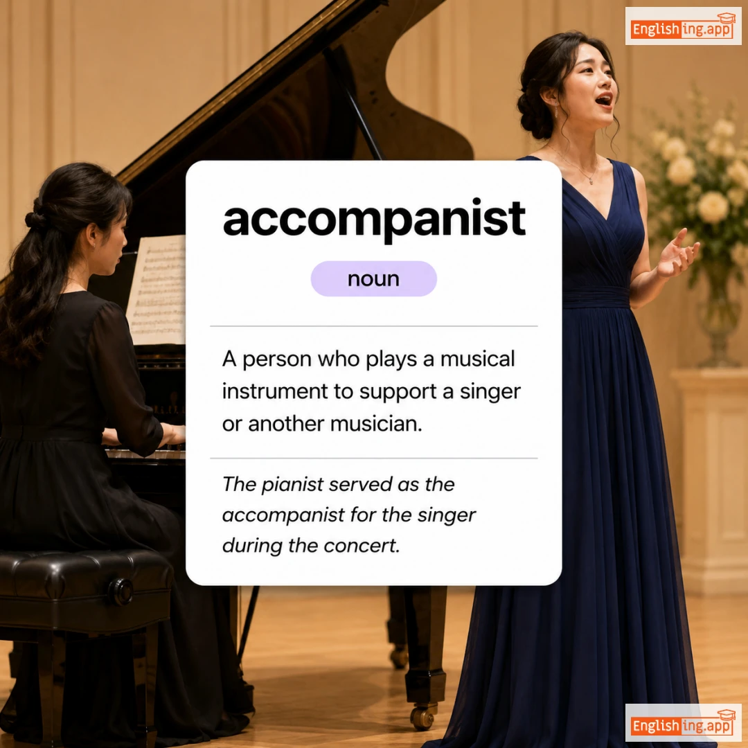 accompanist definition card — visual illustration of the meaning