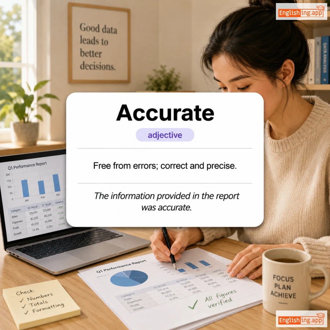 Accurate definition card — visual illustration of the meaning