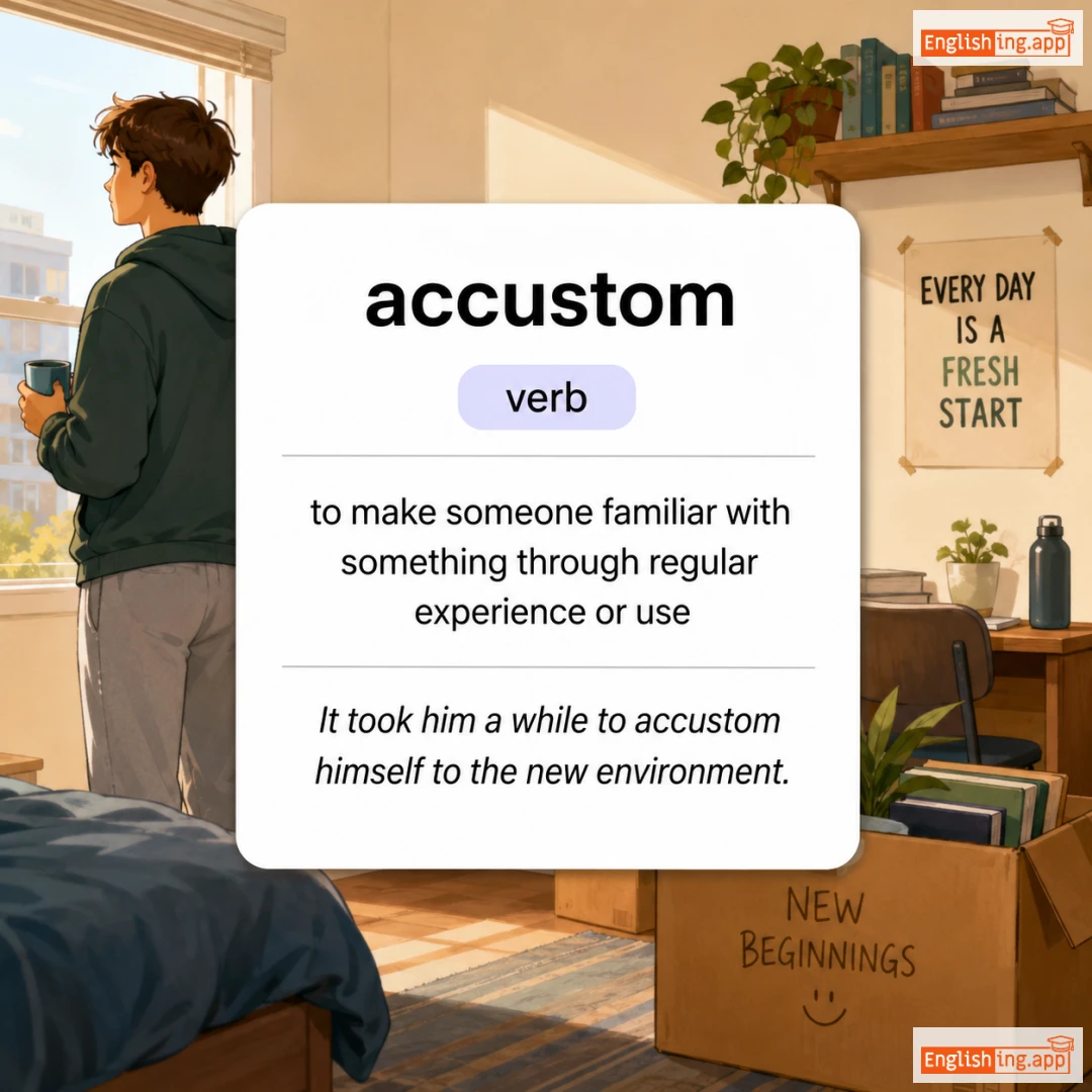 accustom definition card — visual illustration of the meaning
