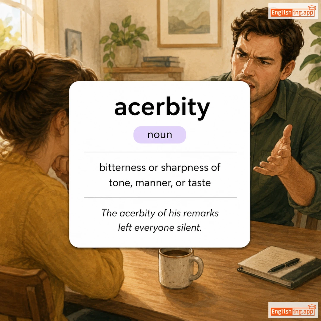acerbity definition card — visual illustration of the meaning