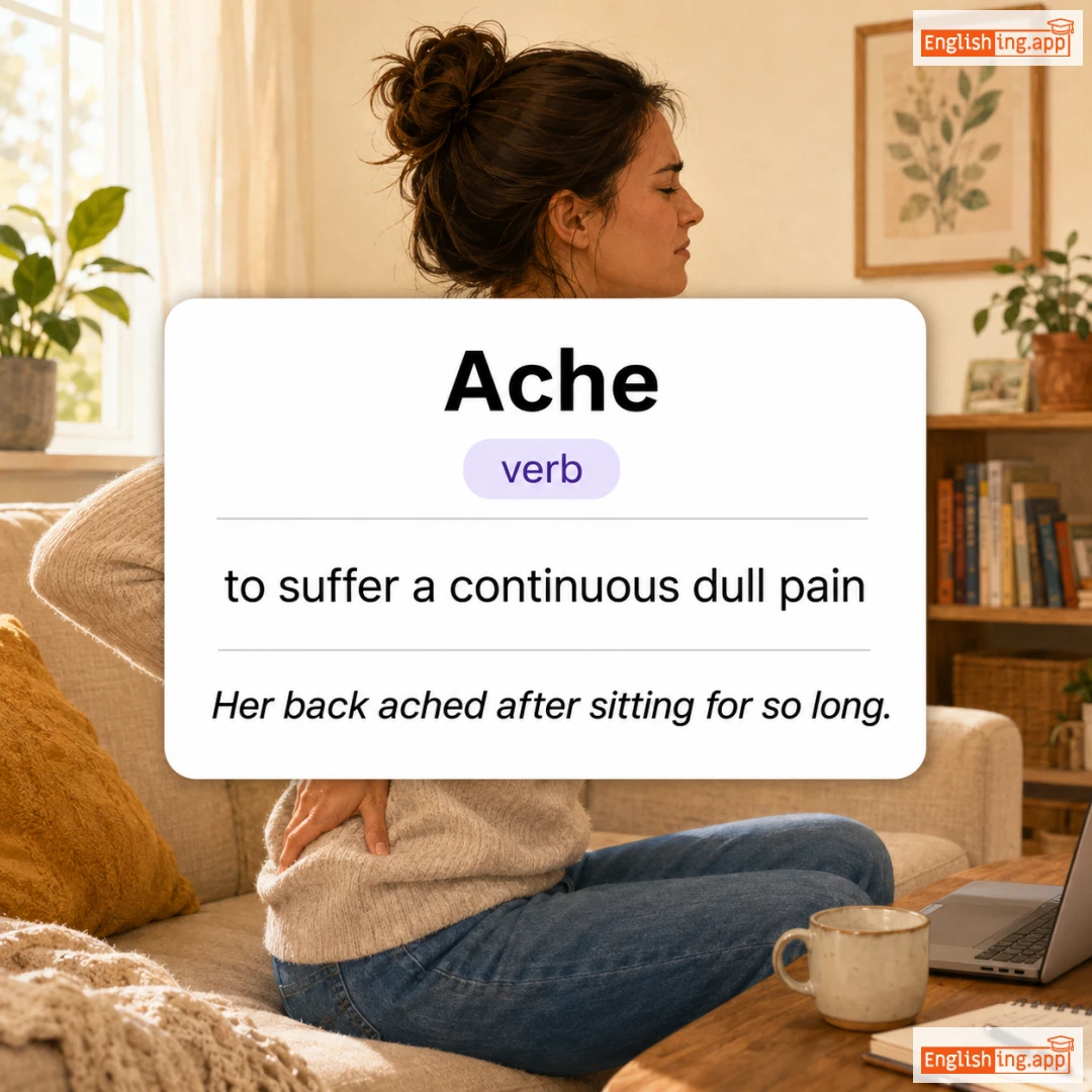 Ache definition card — visual illustration of the meaning