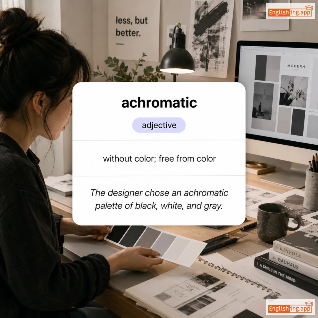 achromatic definition card — visual illustration of the meaning
