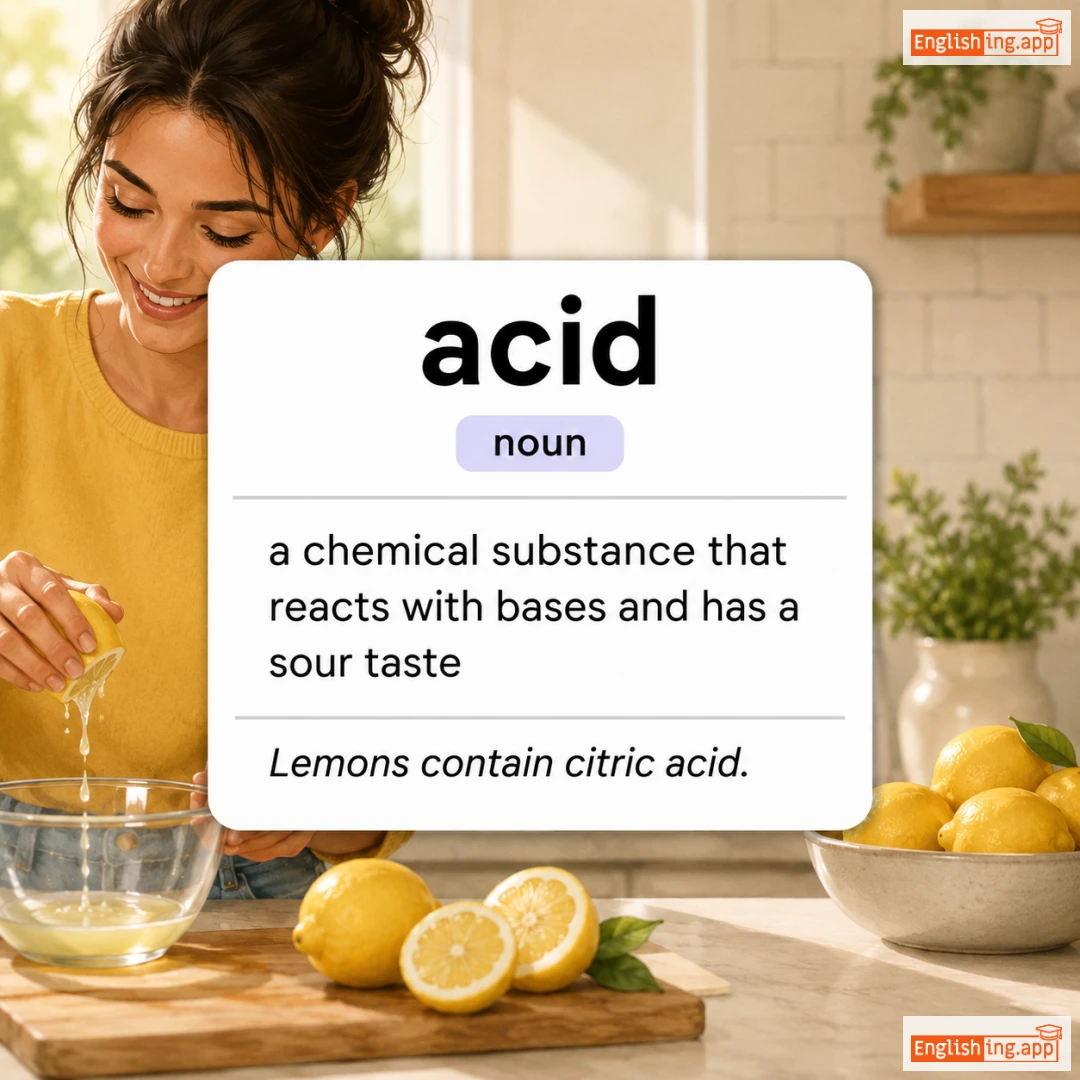 acid definition card — visual illustration of the meaning