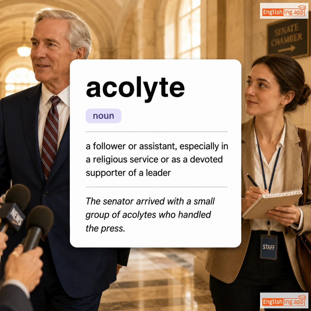 acolyte definition card — visual illustration of the meaning