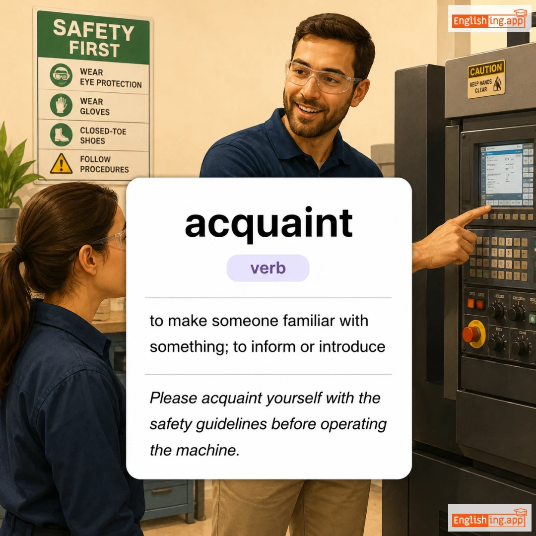 acquaint definition card — visual illustration of the meaning