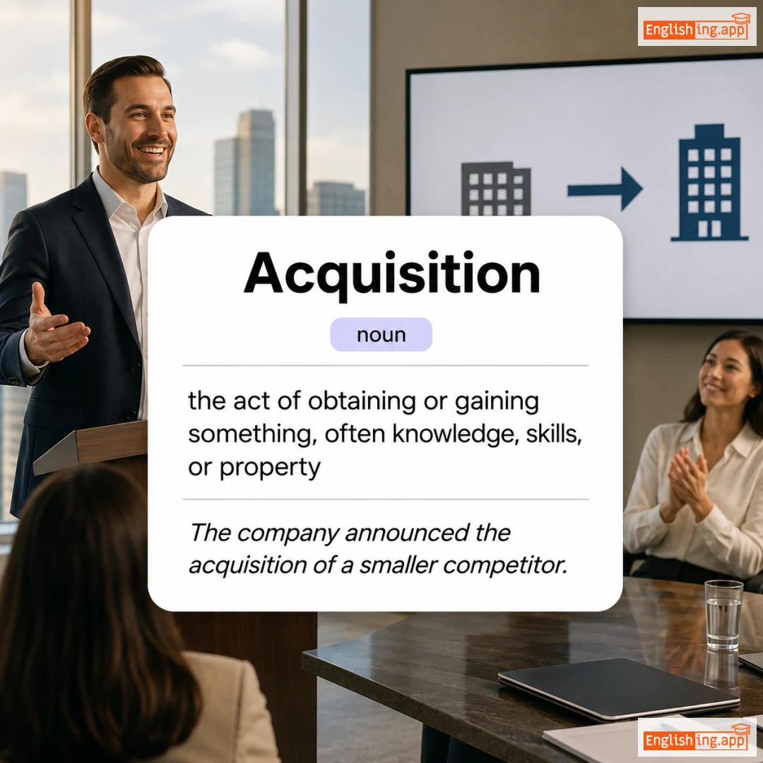 Acquisition definition card — visual illustration of the meaning