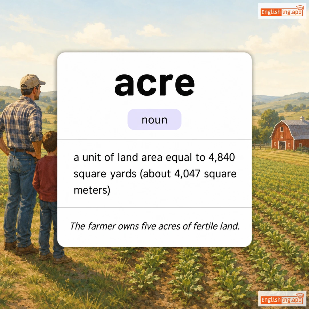 acre definition card — visual illustration of the meaning