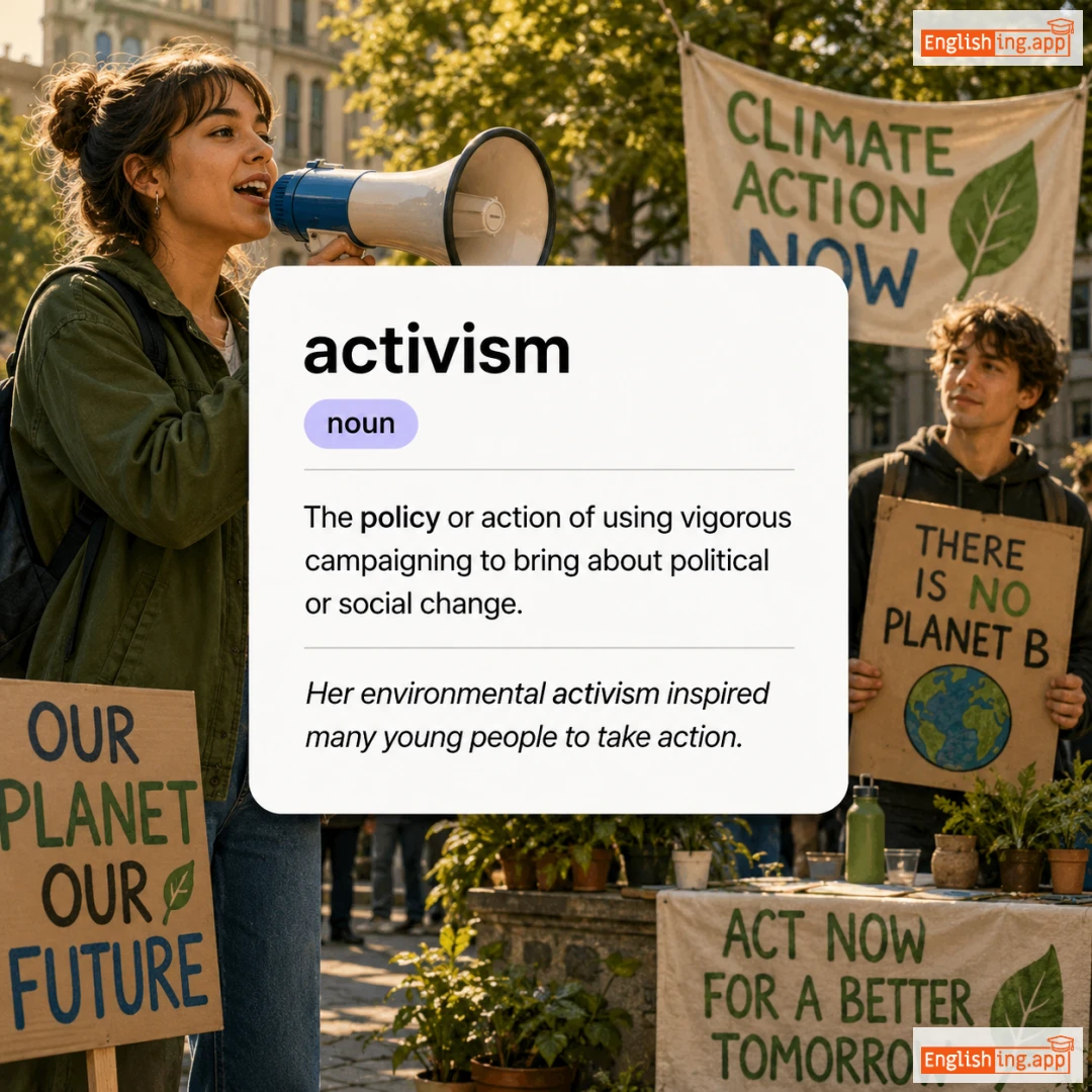 activism definition card — visual illustration of the meaning