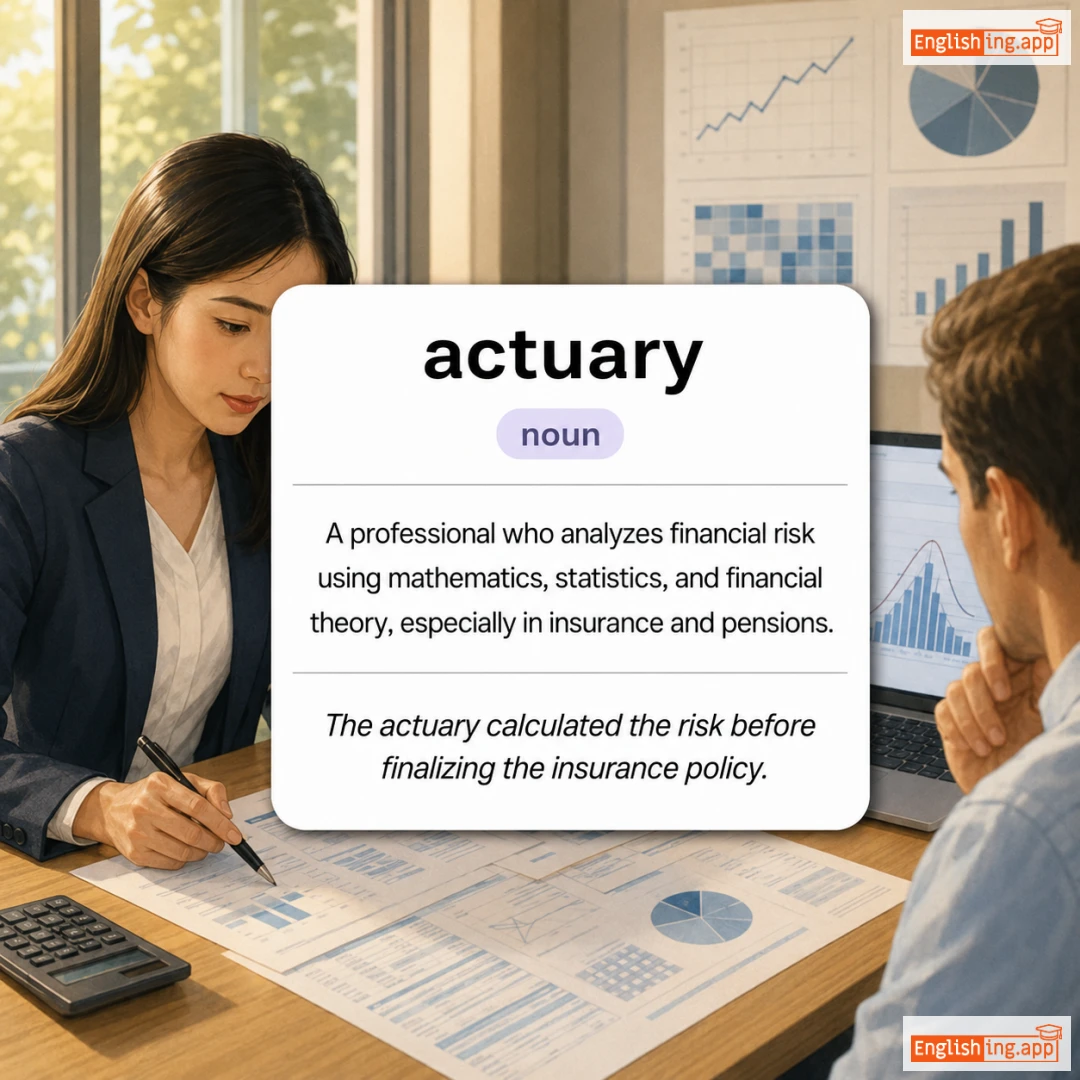 actuary definition card — visual illustration of the meaning