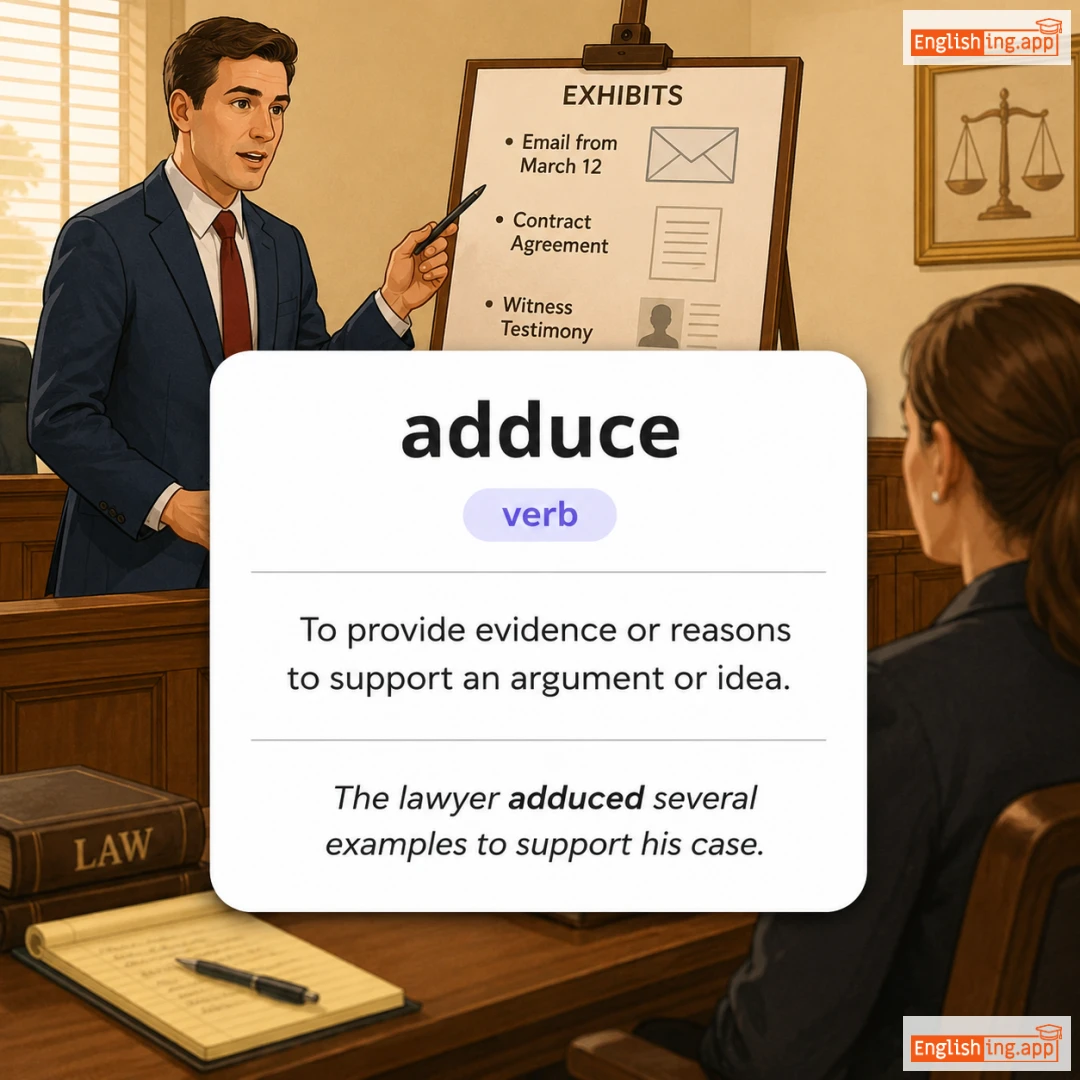 adduce definition card — visual illustration of the meaning