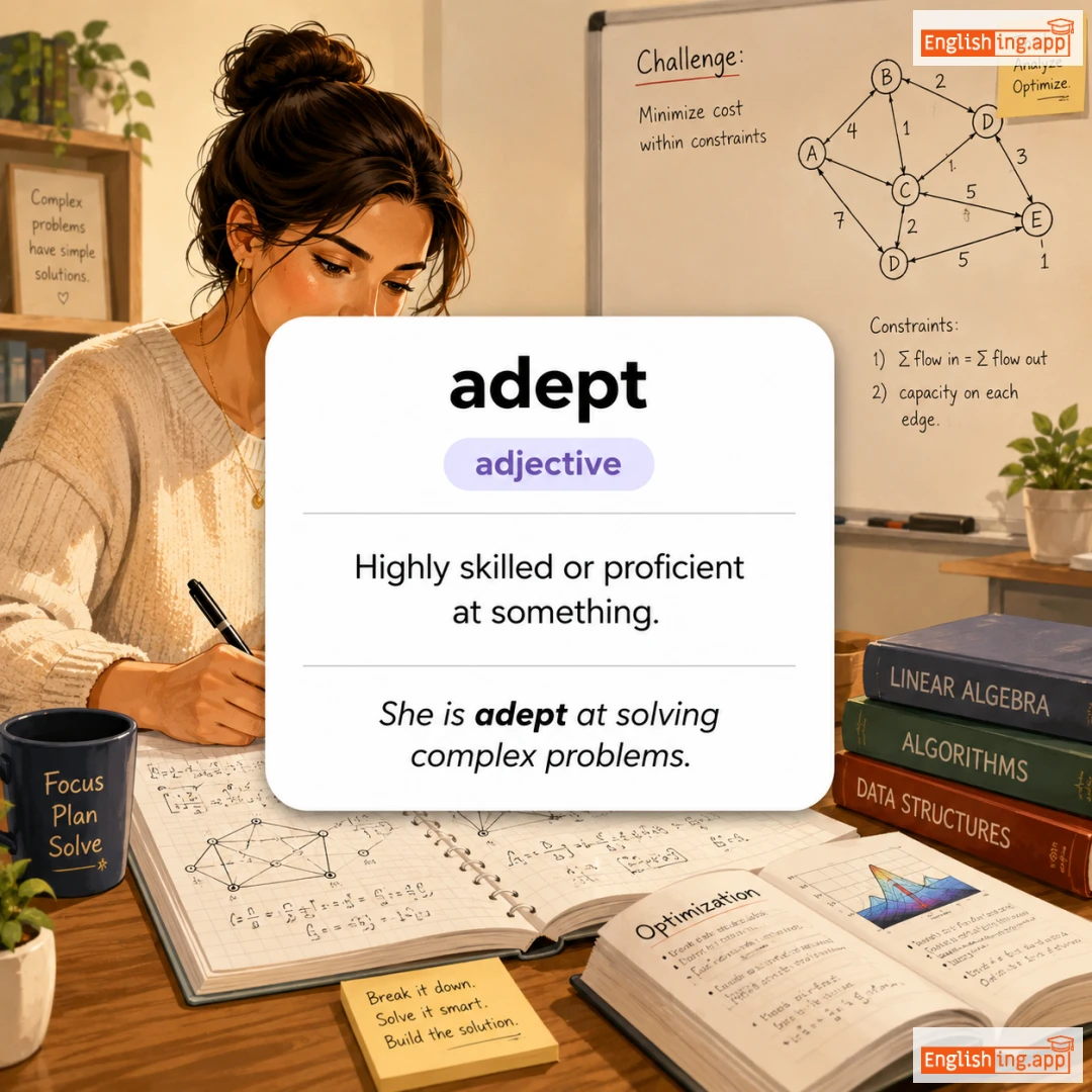 adept definition card — visual illustration of the meaning