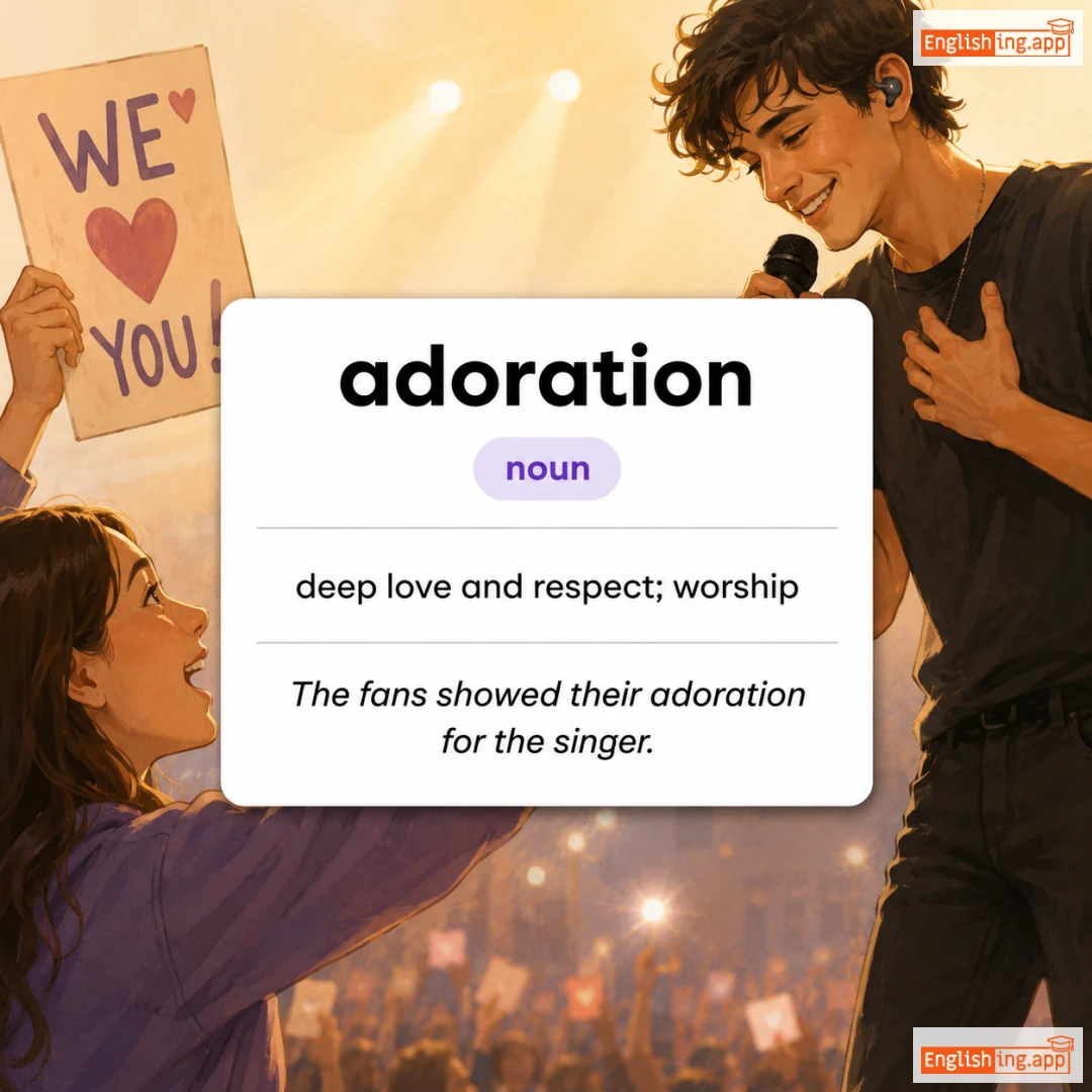 adoration definition card — visual illustration of the meaning