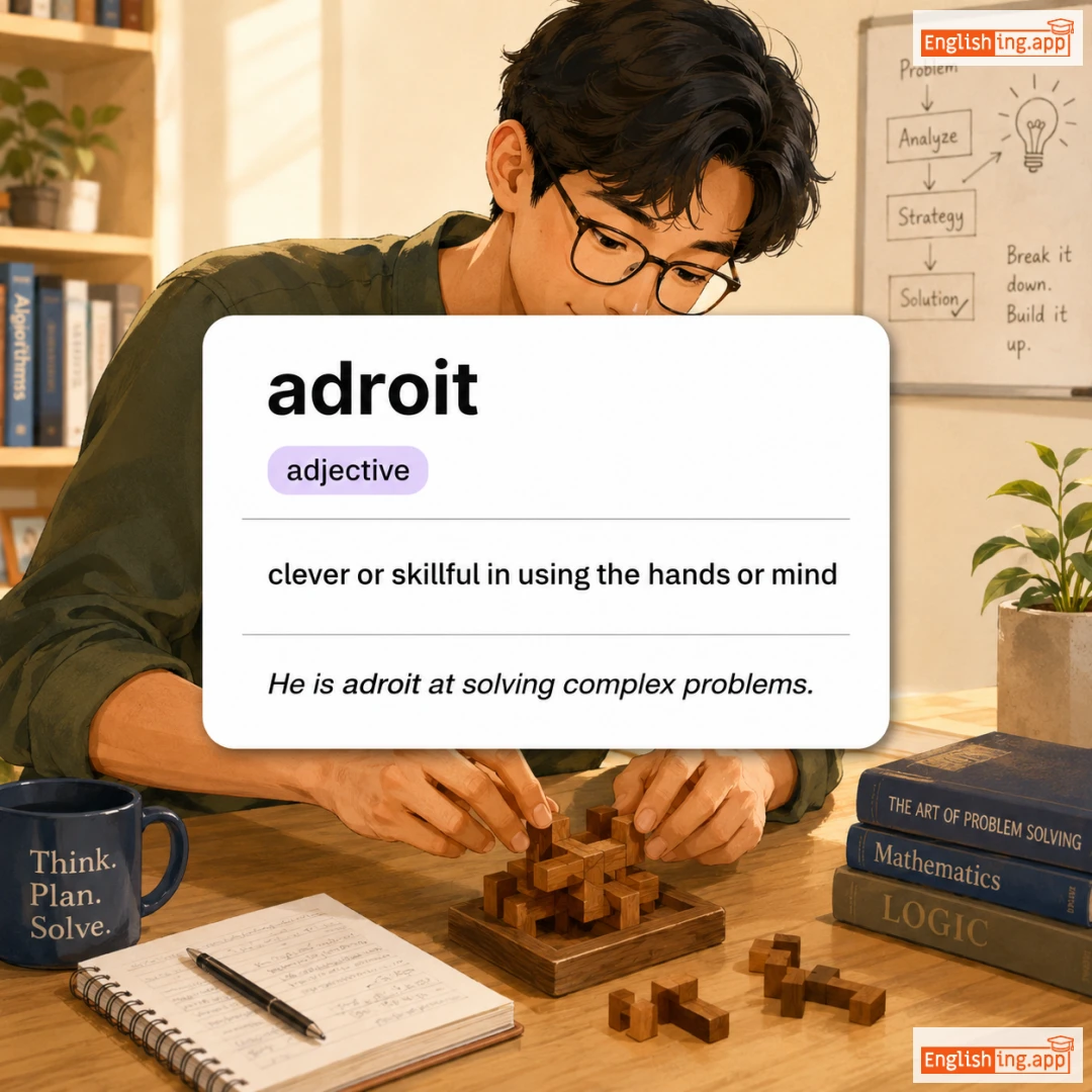 adroit definition card — visual illustration of the meaning