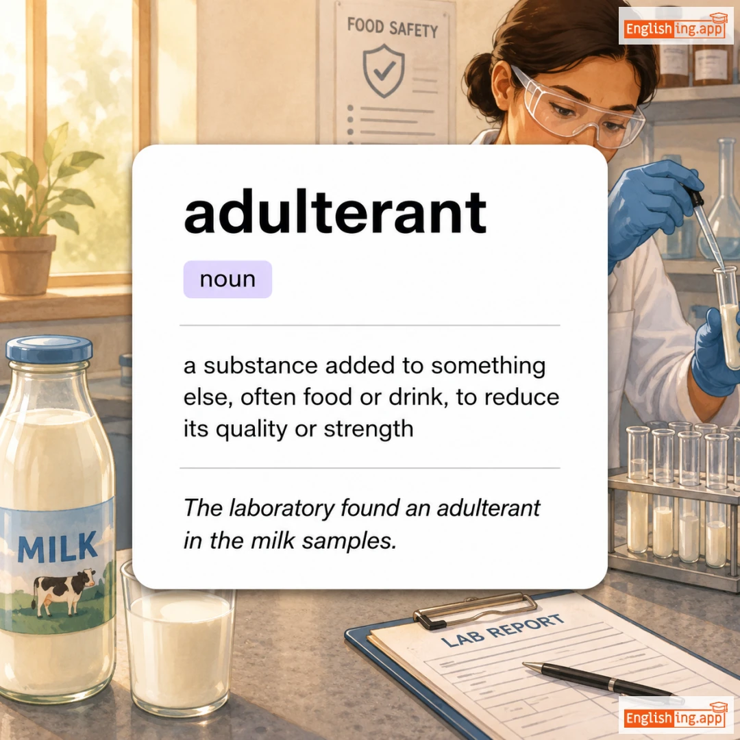 adulterant definition card — visual illustration of the meaning