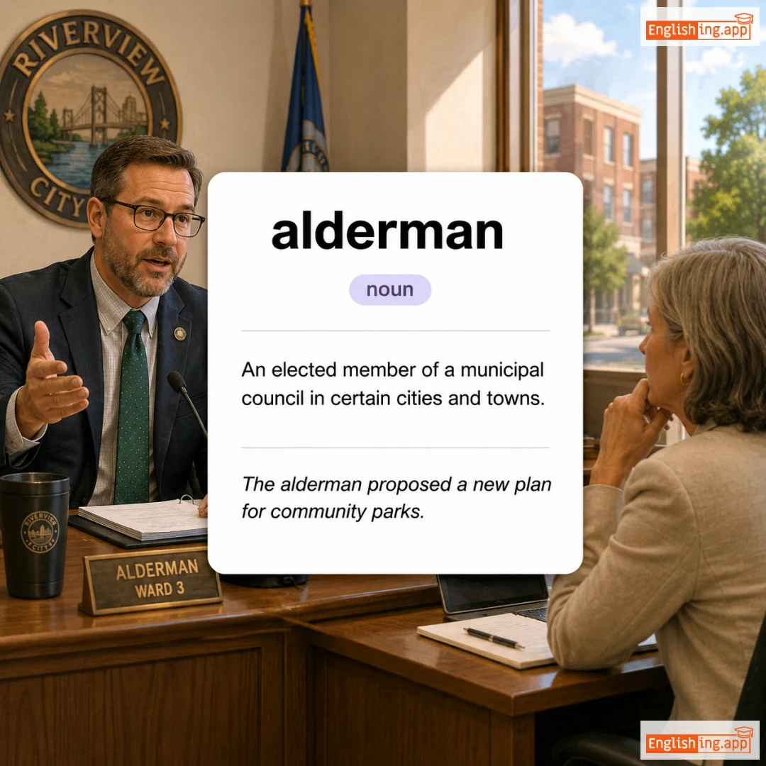 alderman definition card — visual illustration of the meaning