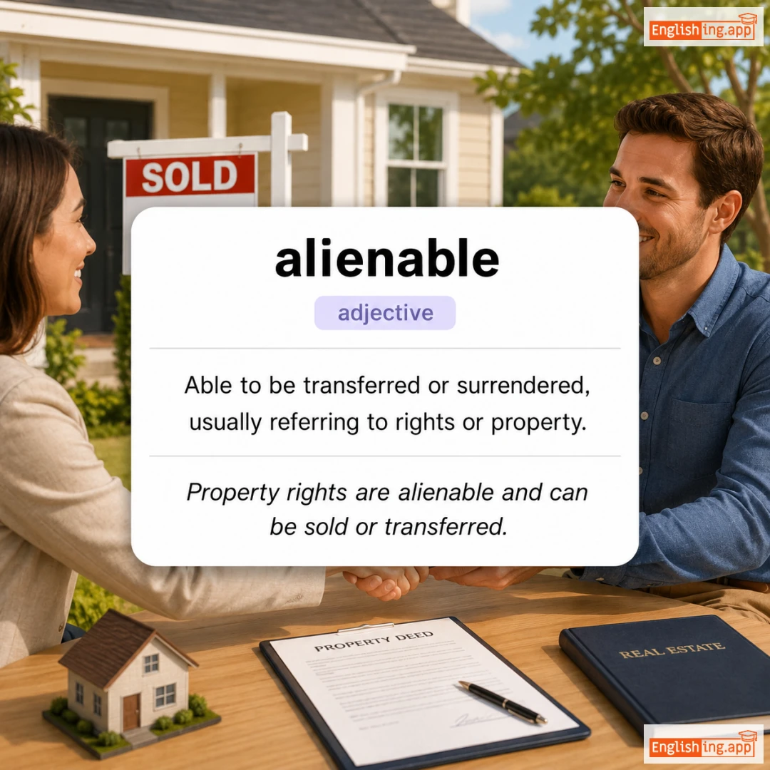 alienable definition card — visual illustration of the meaning