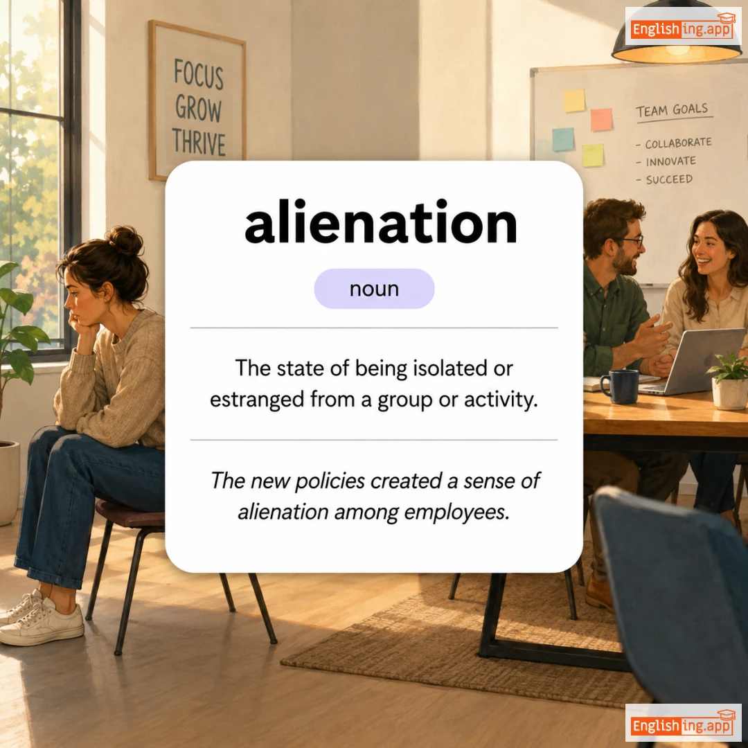 alienation definition card — visual illustration of the meaning