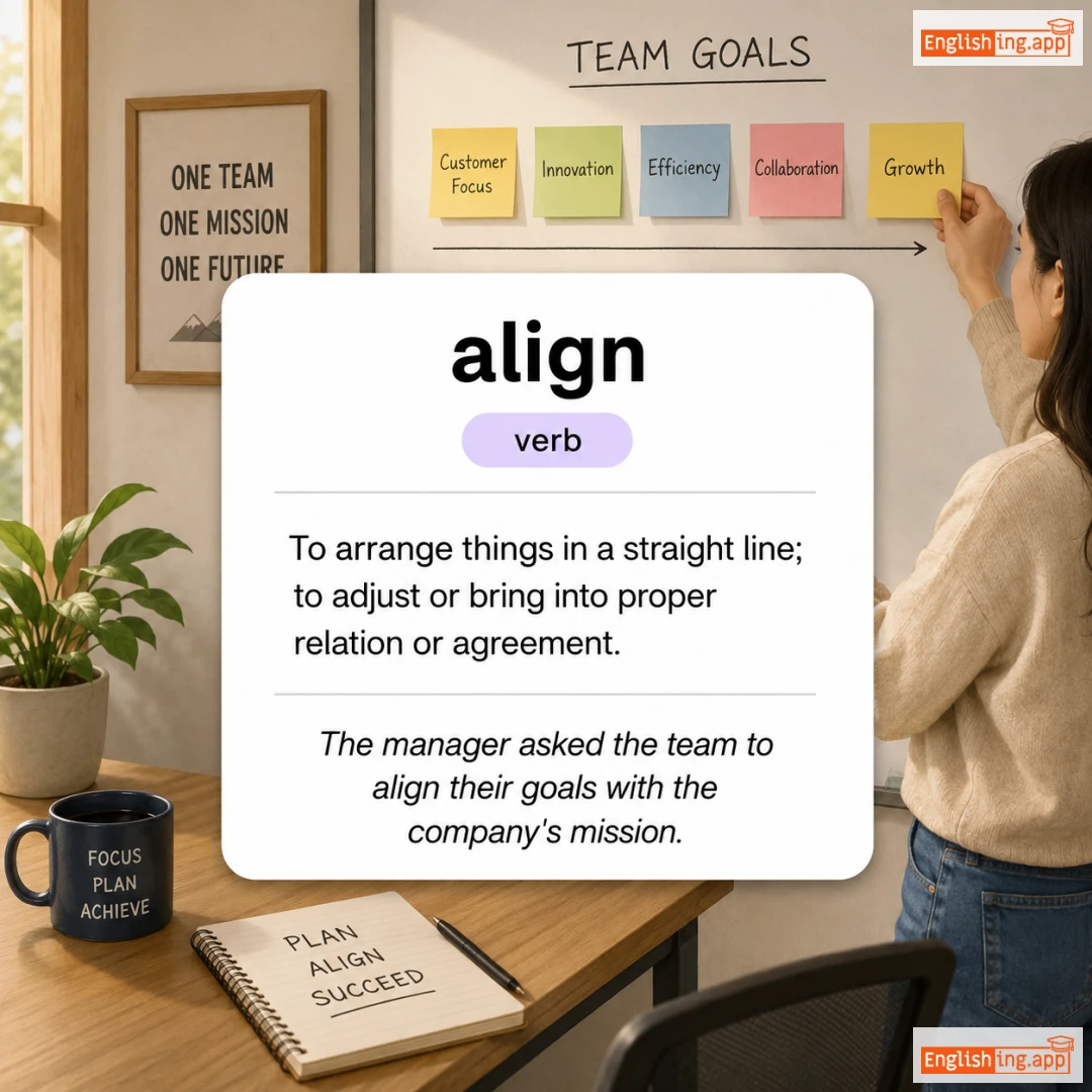 align definition card — visual illustration of the meaning