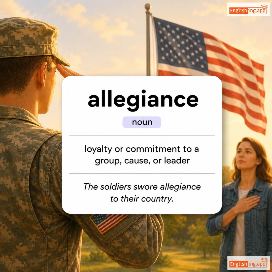 allegiance definition card — visual illustration of the meaning