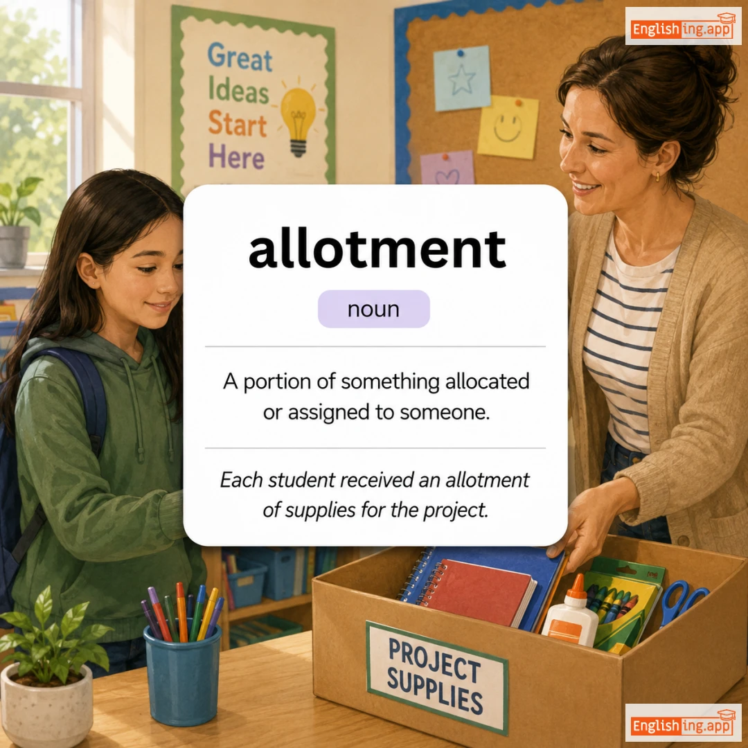 allotment definition card — visual illustration of the meaning