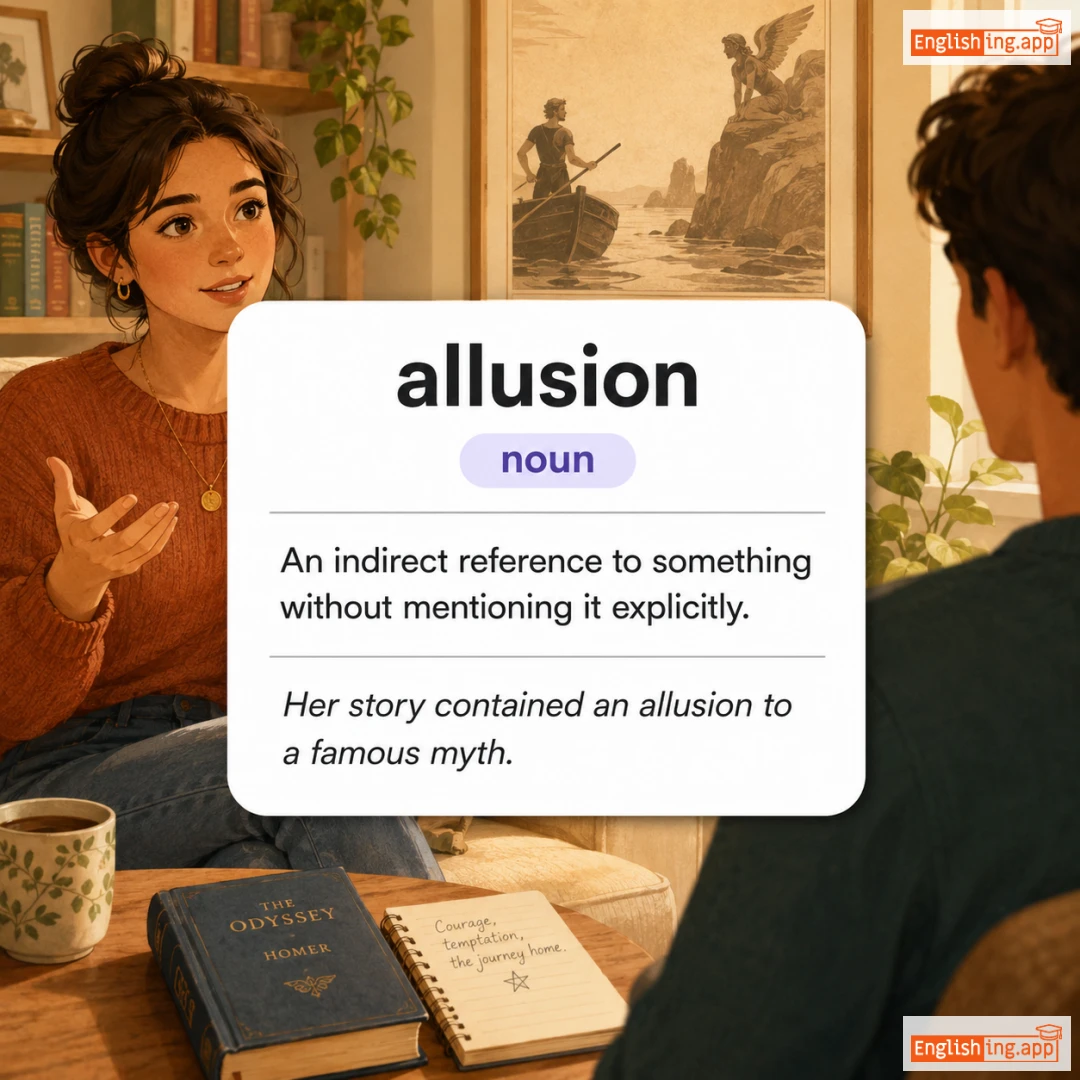 allusion definition card — visual illustration of the meaning