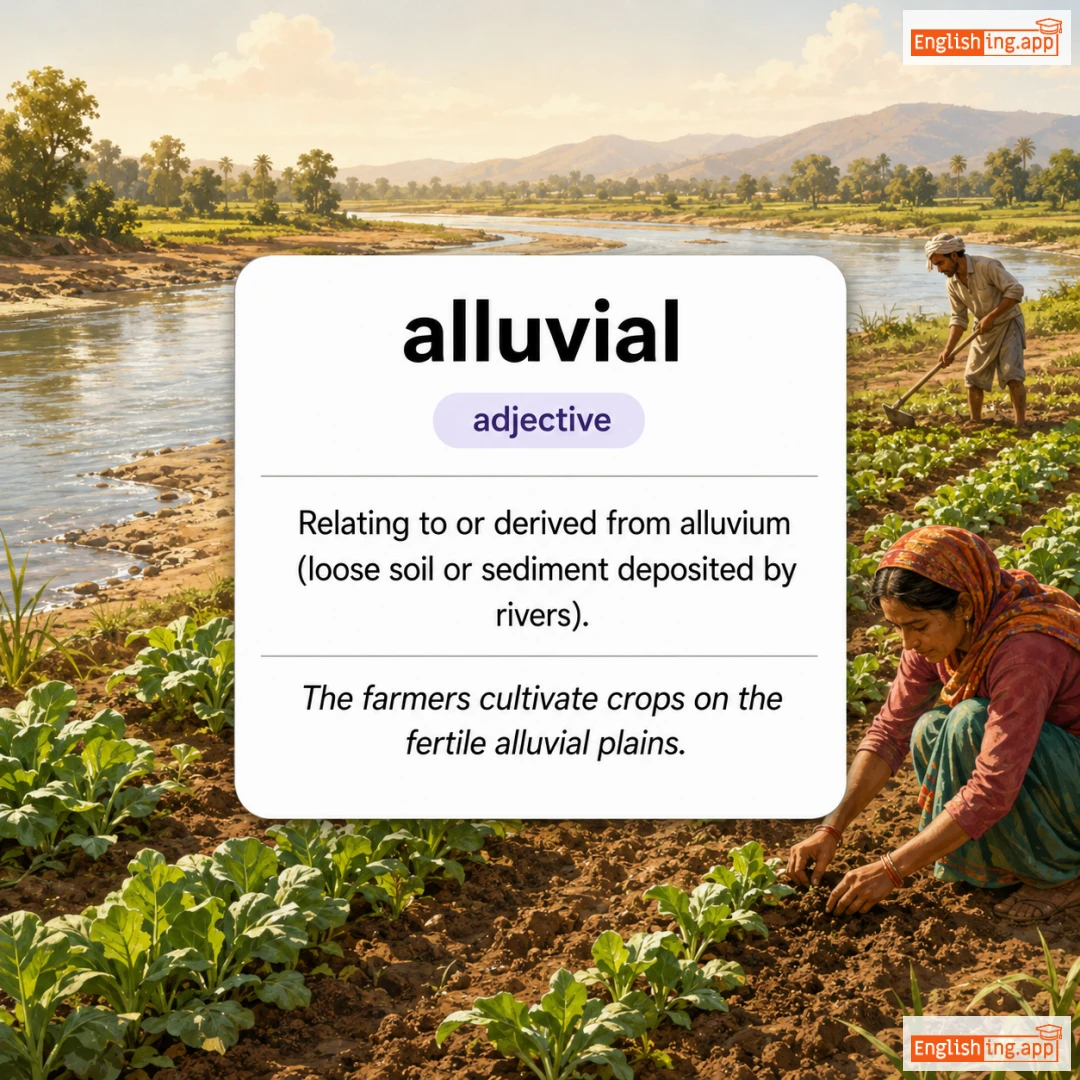 alluvial definition card — visual illustration of the meaning