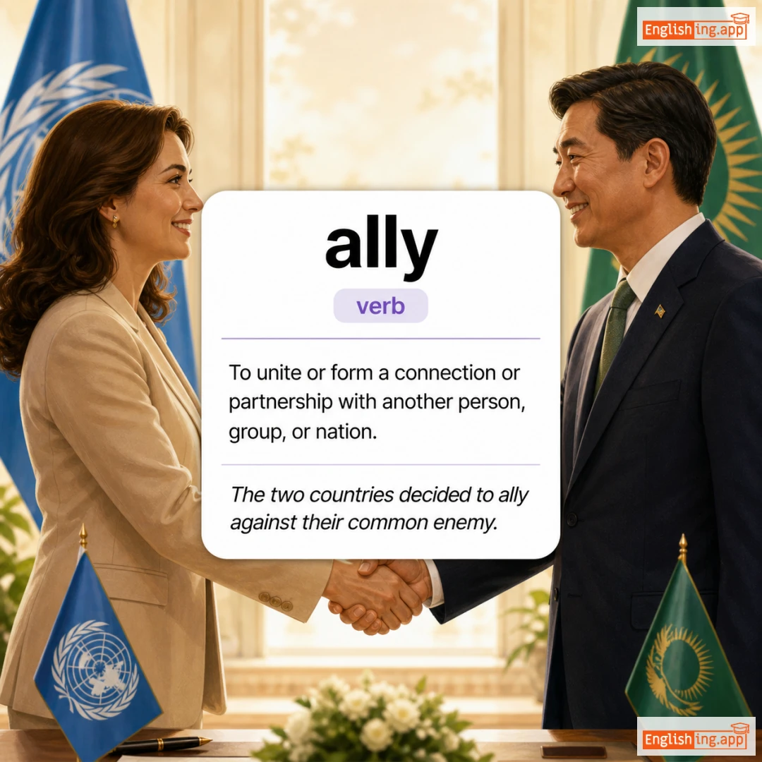 ally definition card — visual illustration of the meaning