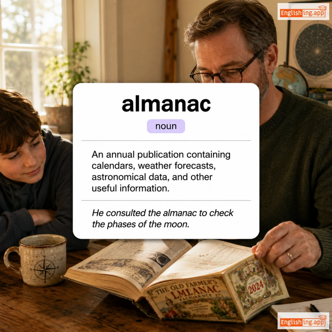 almanac definition card — visual illustration of the meaning