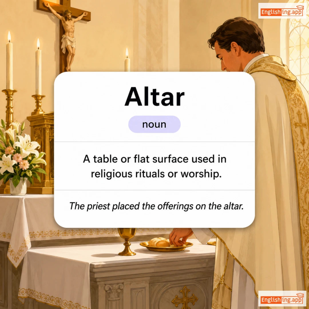 Altar definition card — visual illustration of the meaning