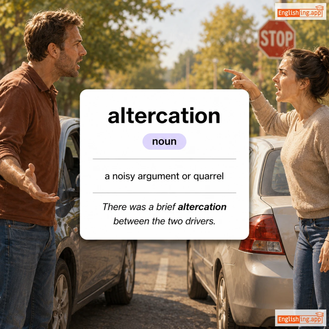 altercation definition card — visual illustration of the meaning