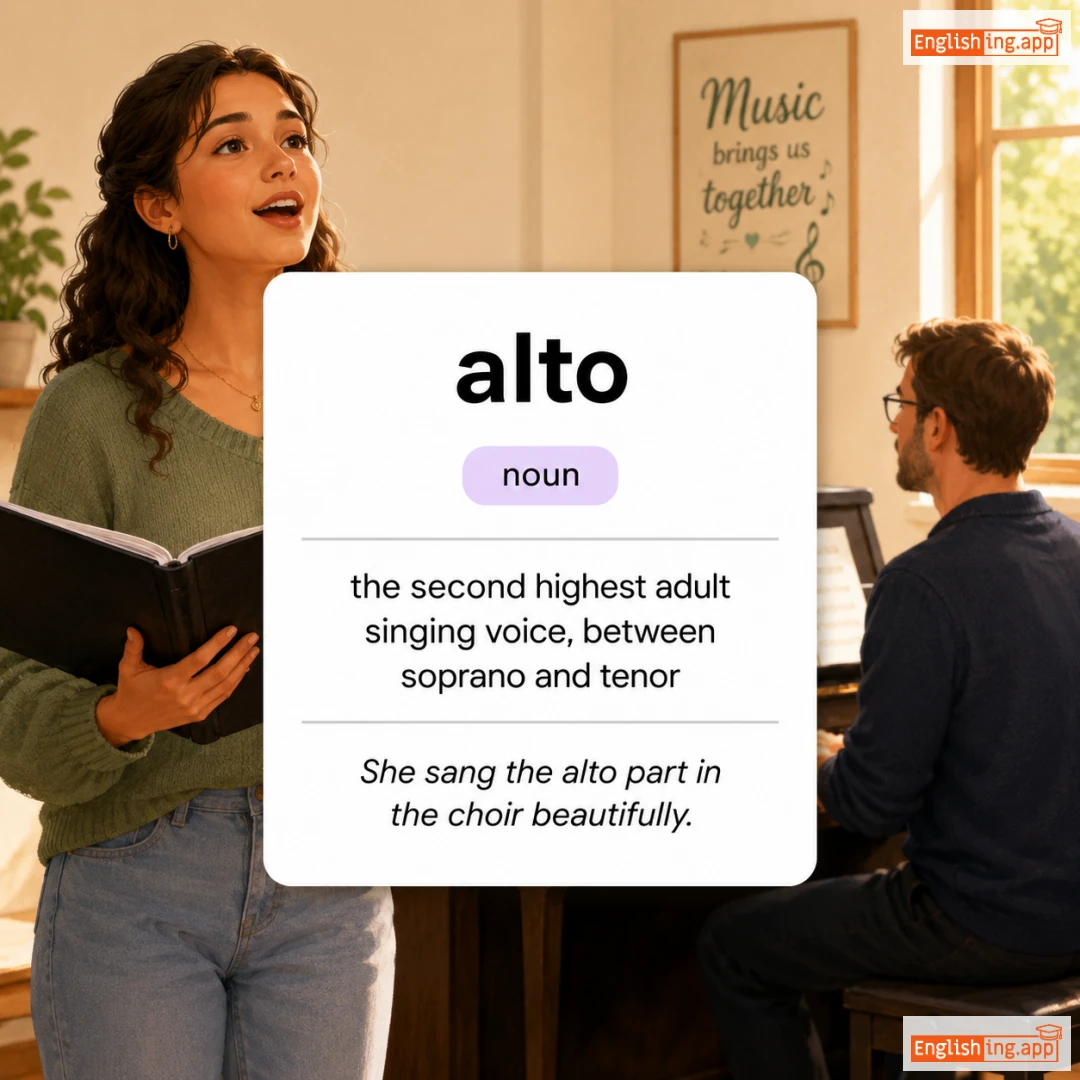 alto definition card — visual illustration of the meaning