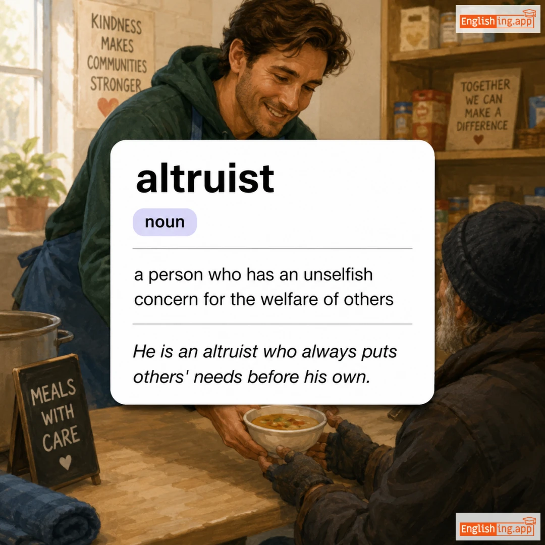 altruist definition card — visual illustration of the meaning