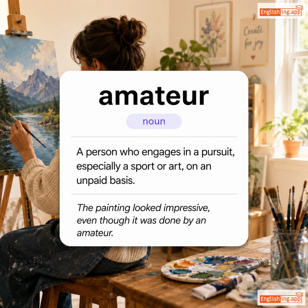 amateur definition card — visual illustration of the meaning