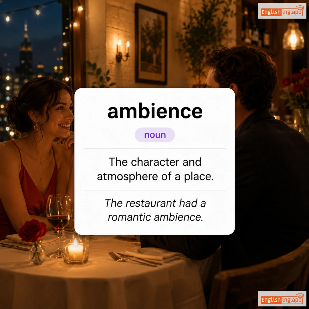 ambience definition card — visual illustration of the meaning