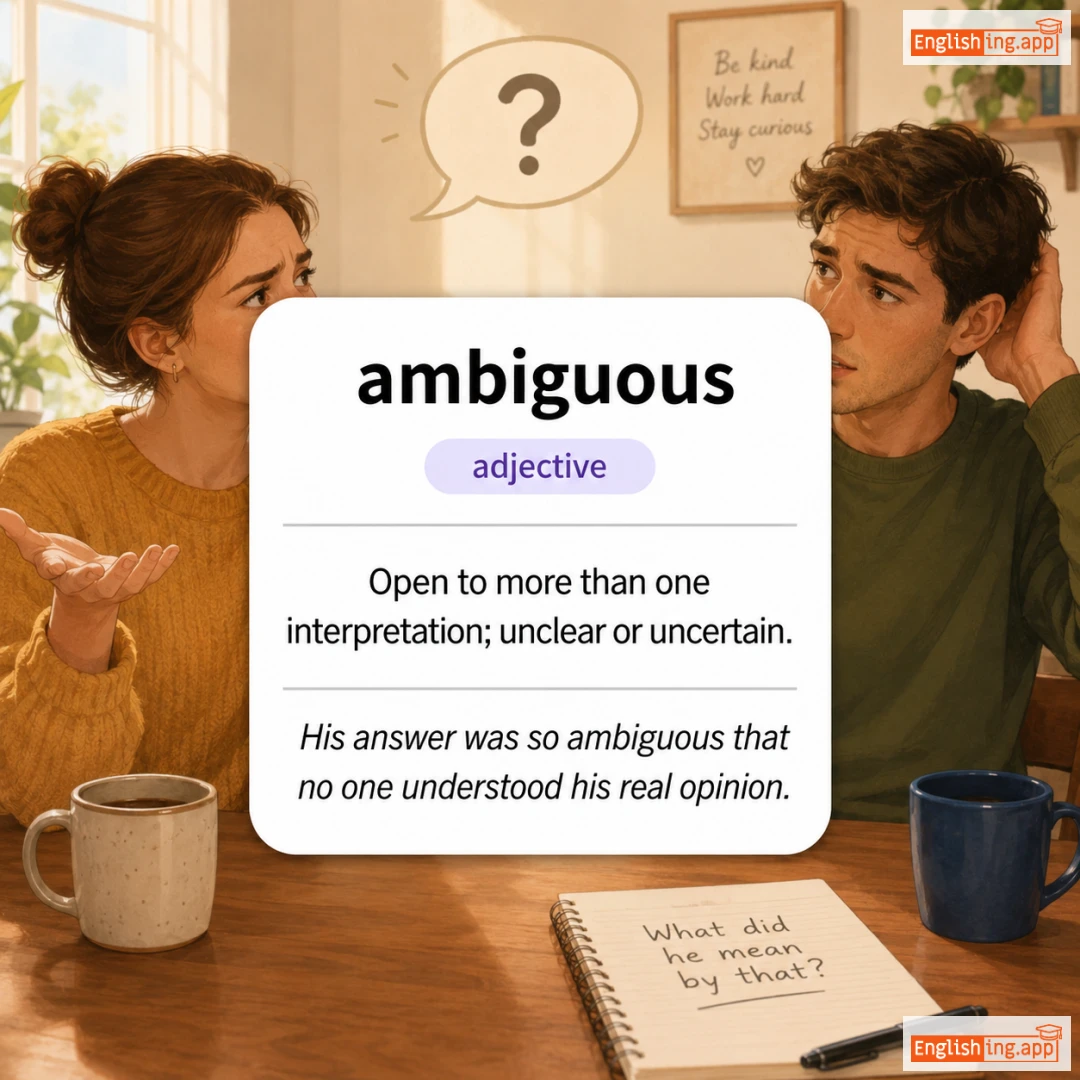 ambiguous definition card — visual illustration of the meaning