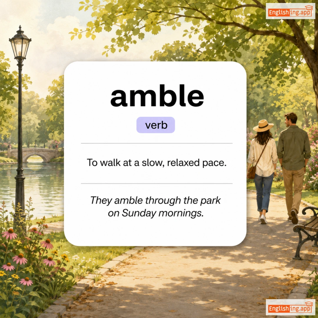 amble definition card — visual illustration of the meaning