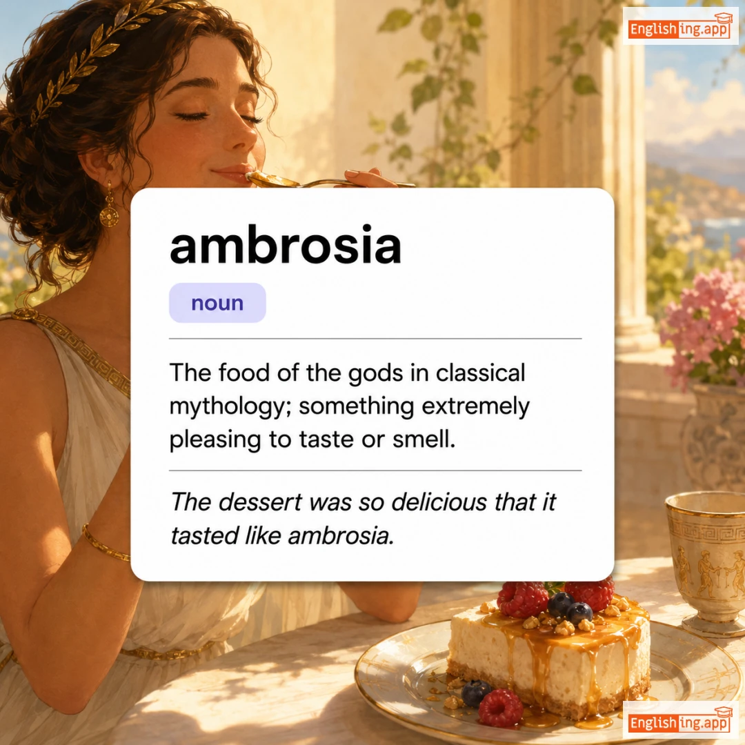 ambrosia definition card — visual illustration of the meaning