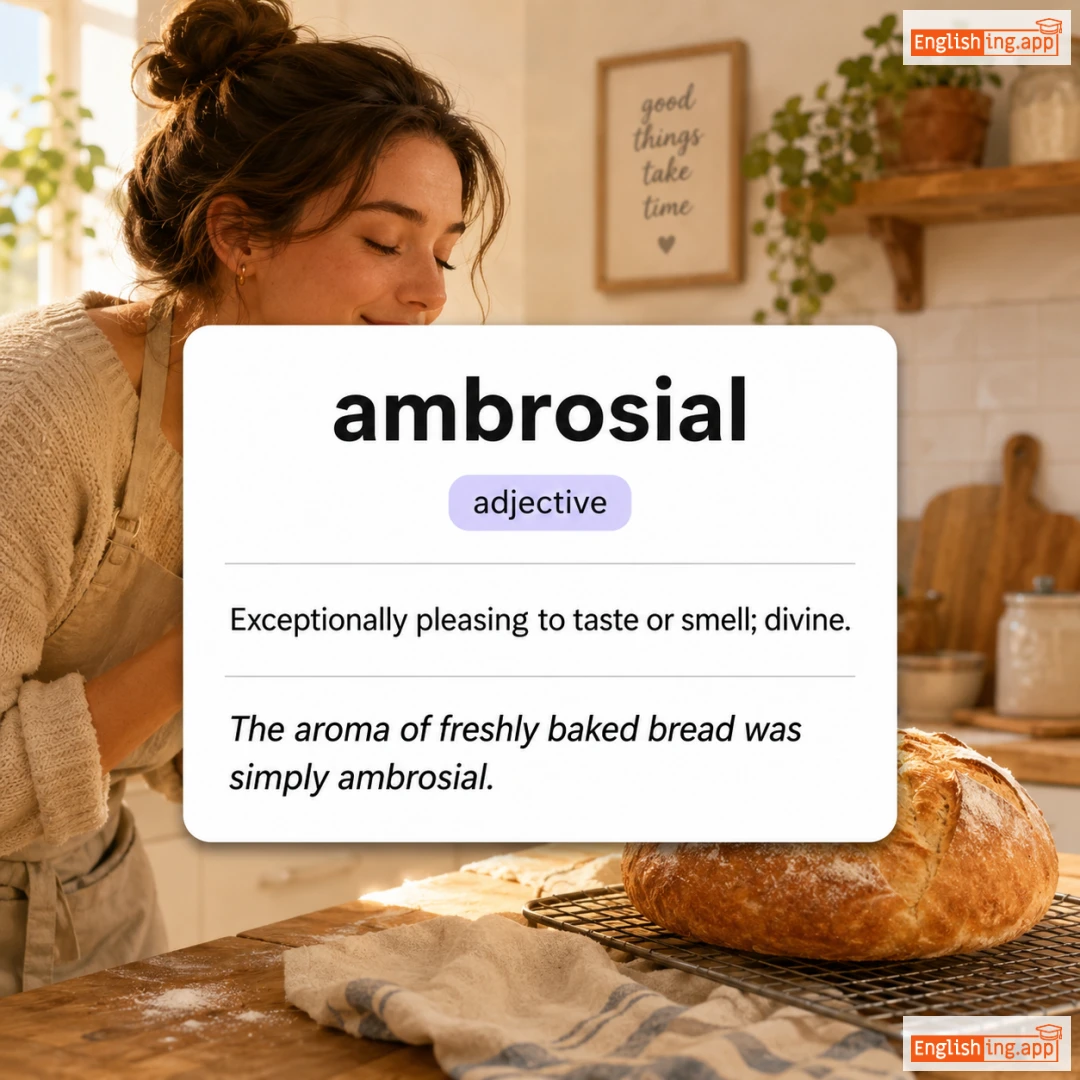 ambrosial definition card — visual illustration of the meaning