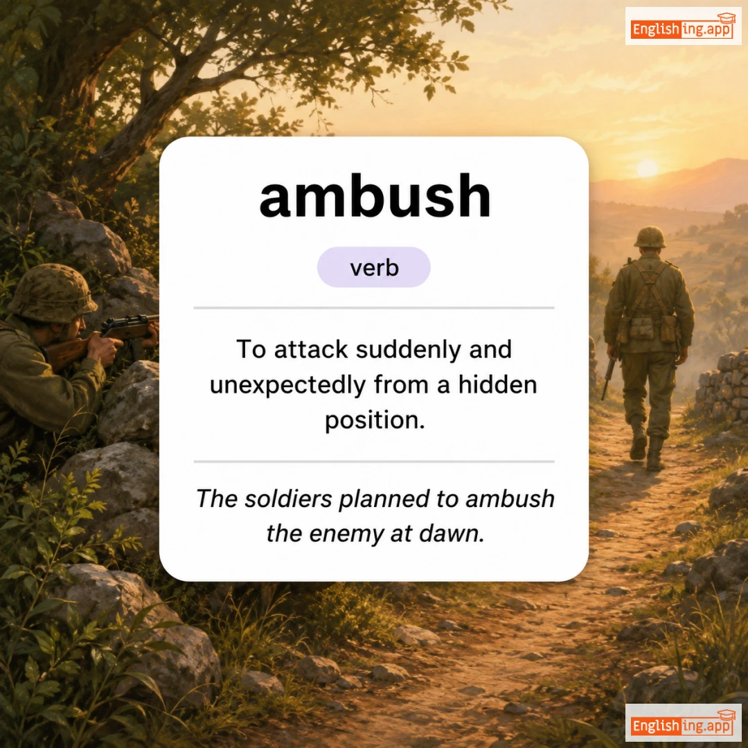 ambush definition card — visual illustration of the meaning
