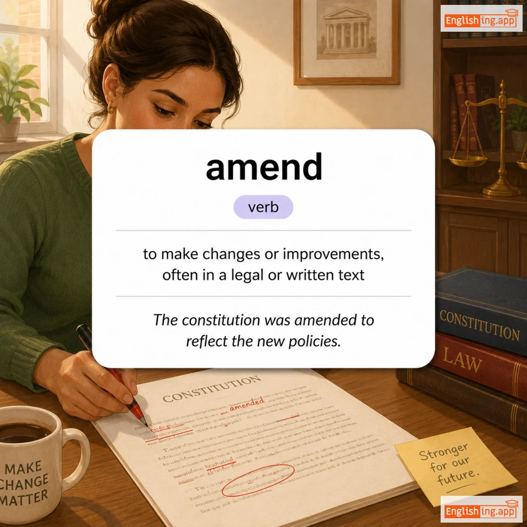 amend definition card — visual illustration of the meaning