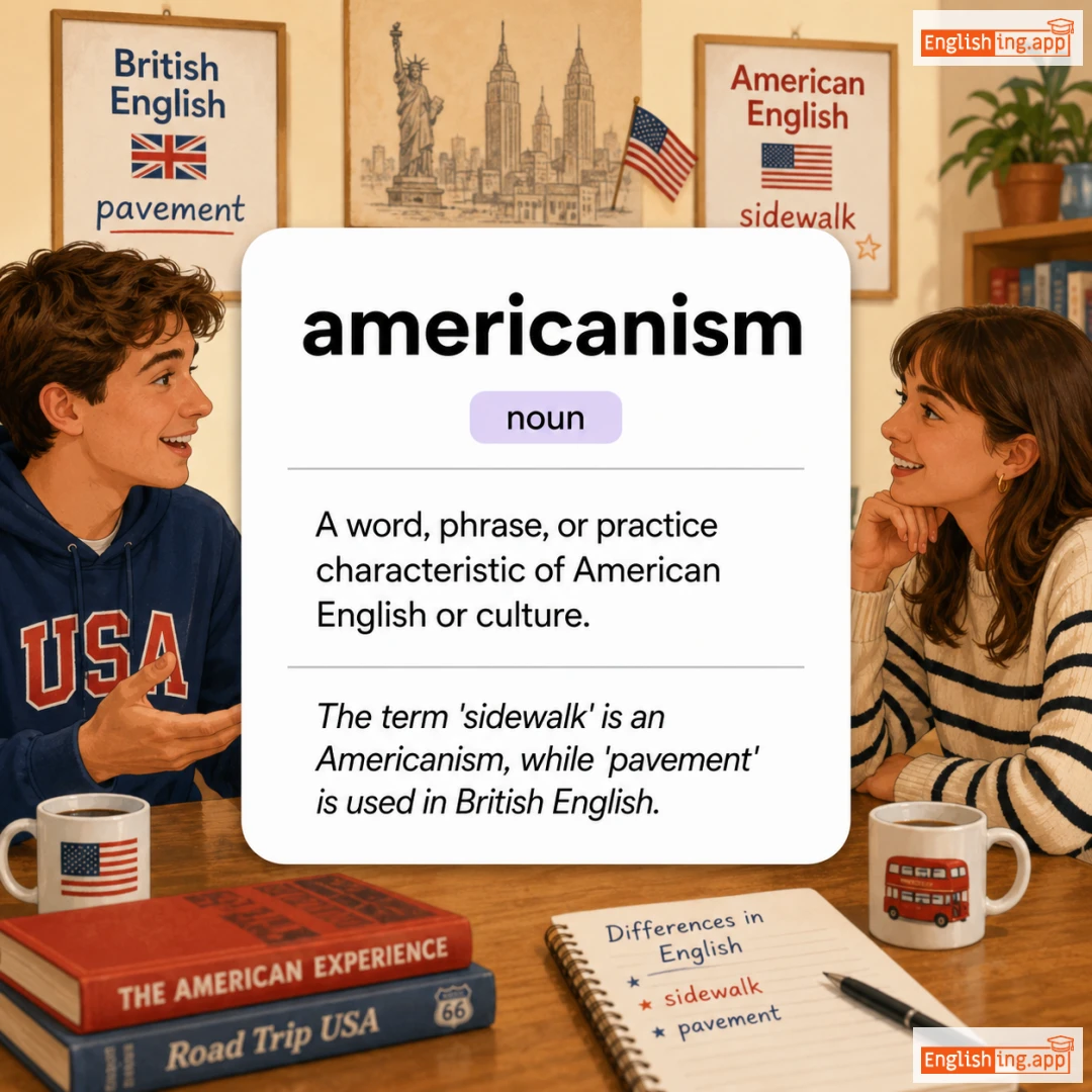 americanism definition card — visual illustration of the meaning