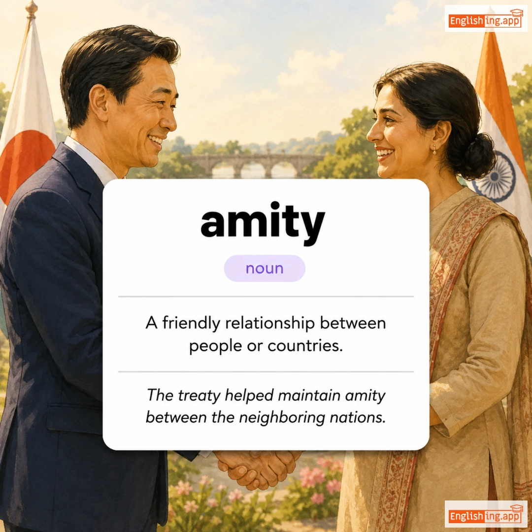 amity definition card — visual illustration of the meaning