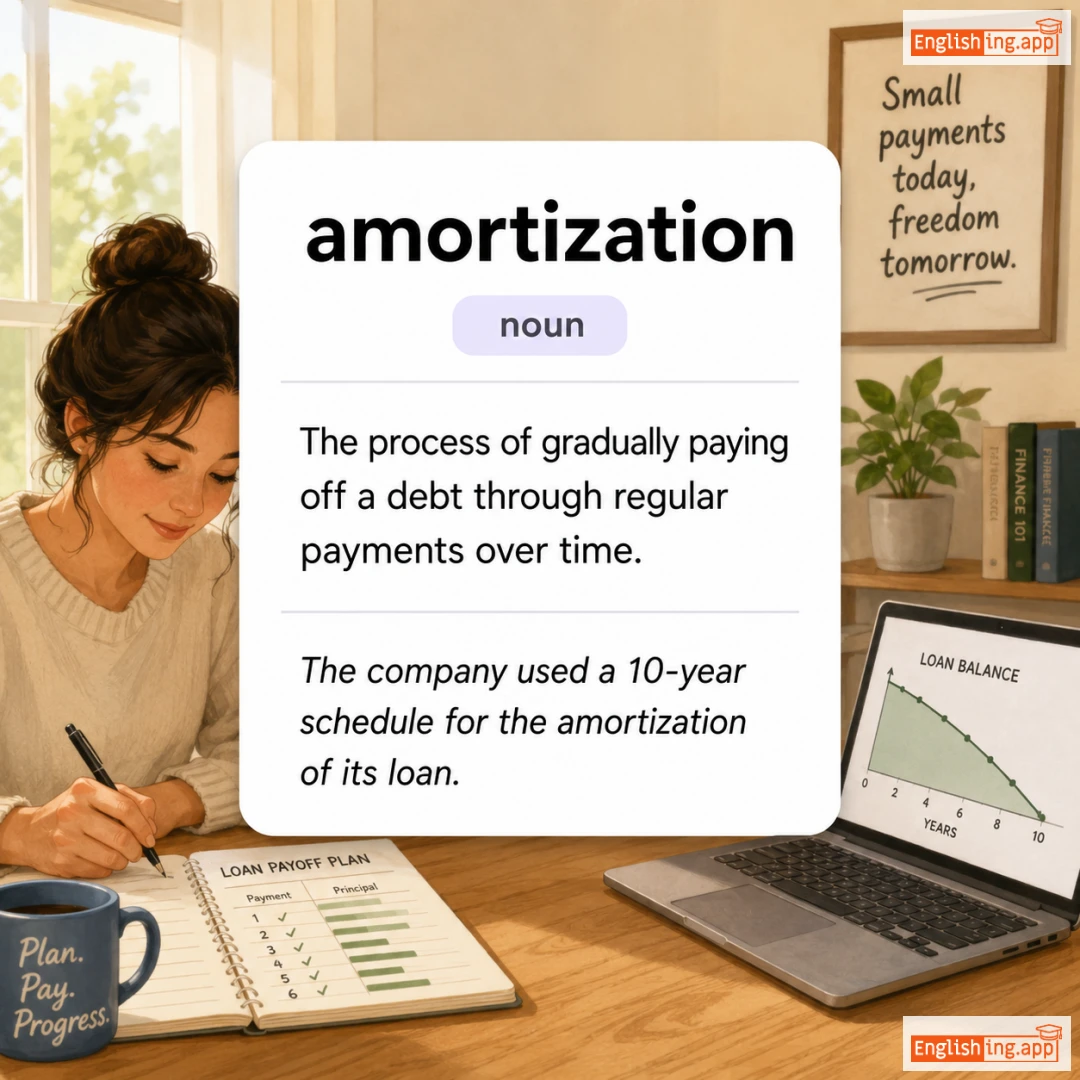 amortization definition card — visual illustration of the meaning
