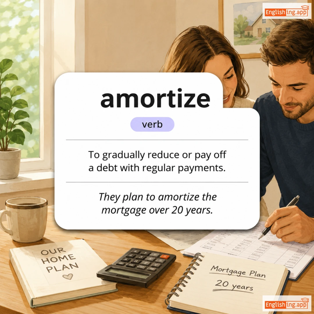 amortize definition card — visual illustration of the meaning