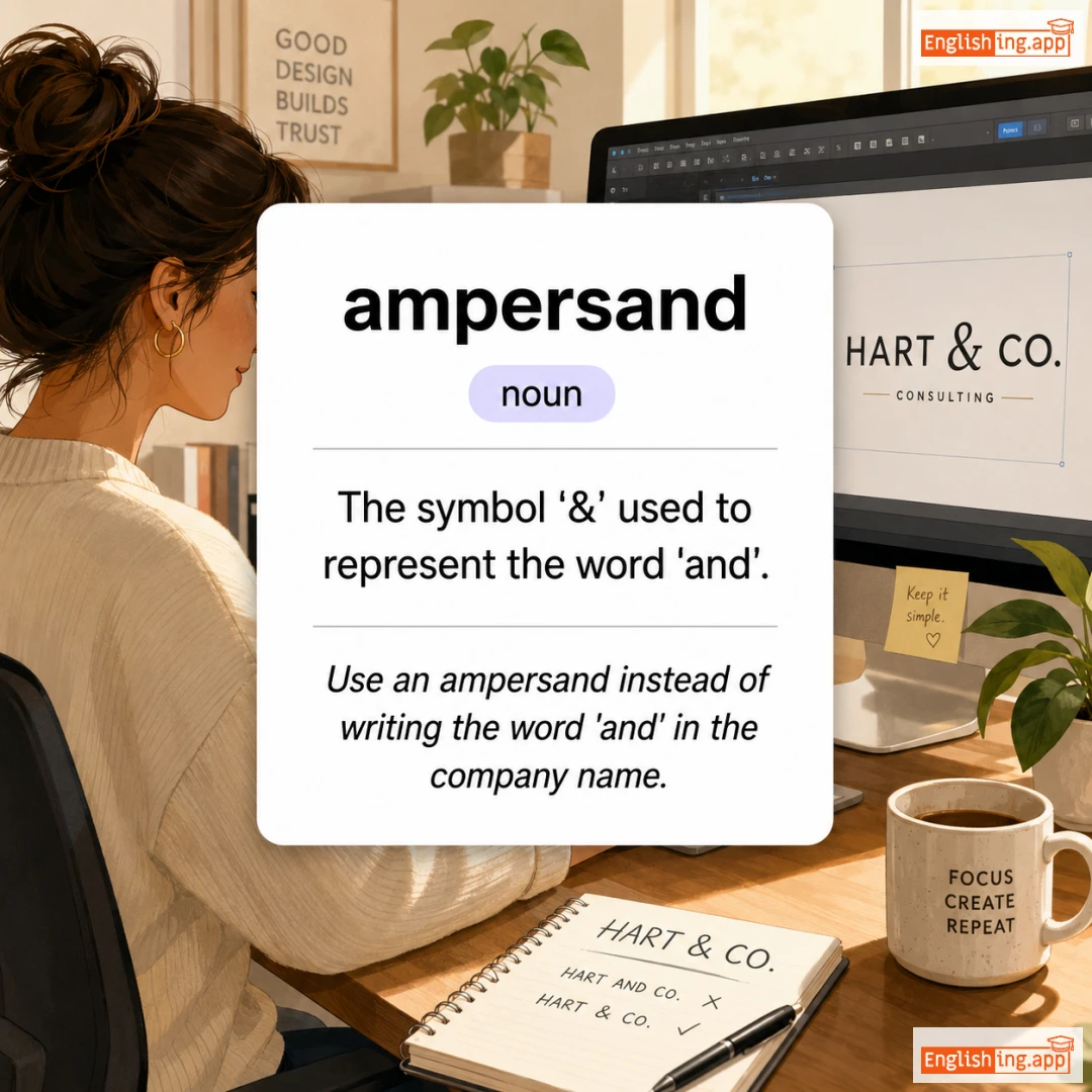ampersand definition card — visual illustration of the meaning
