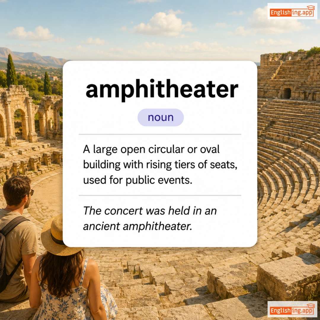 amphitheater definition card — visual illustration of the meaning