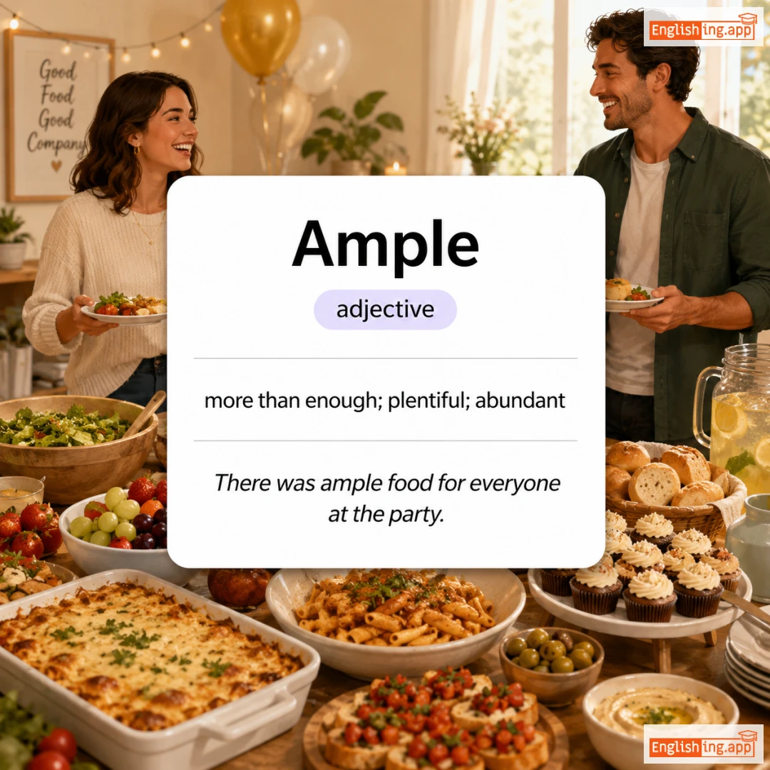 Ample definition card — visual illustration of the meaning