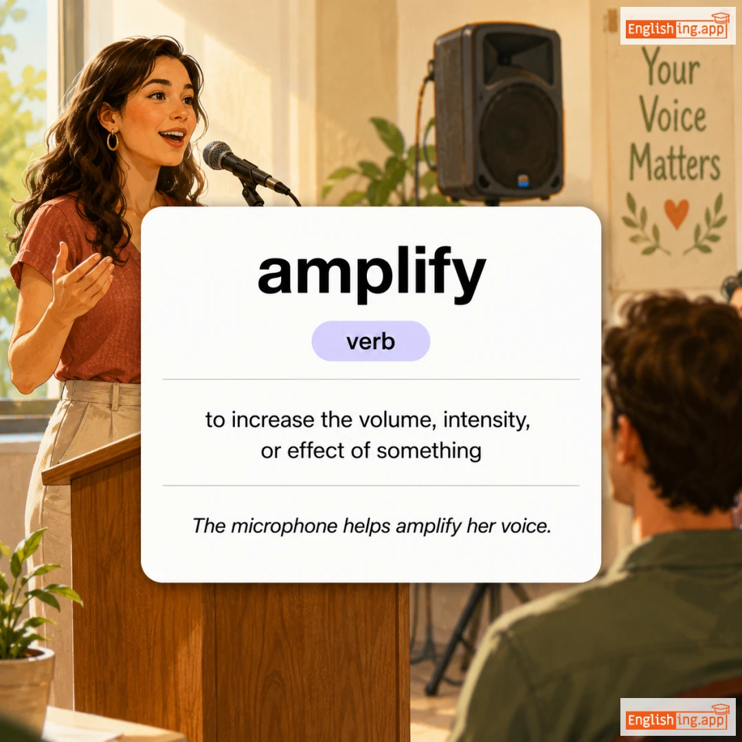 amplify definition card — visual illustration of the meaning